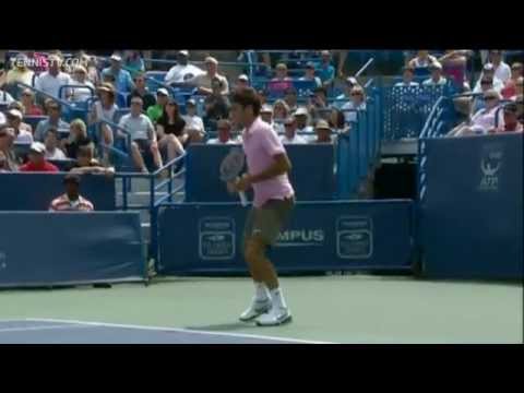 Federer's Hot Shot Forehand Vs Fish In Cincinnati Final