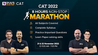 CAT Non-Stop 8 Hours CAT Marathon | All Subjects | Boost CAT 2022 Preparation #cat2022 #catexam