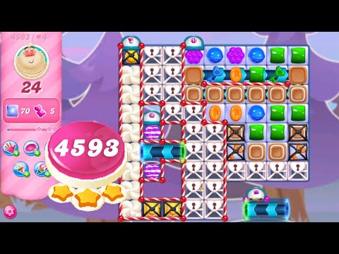 Candy Crush Saga Level 4593 (NO BOOSTERS) || 3 Stars 🌟🌟🌟