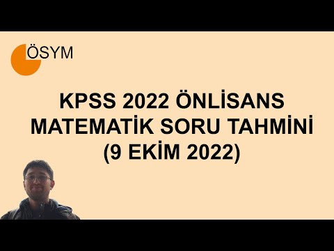 2022 Kpss Önlisans Matematik Sınav Provası