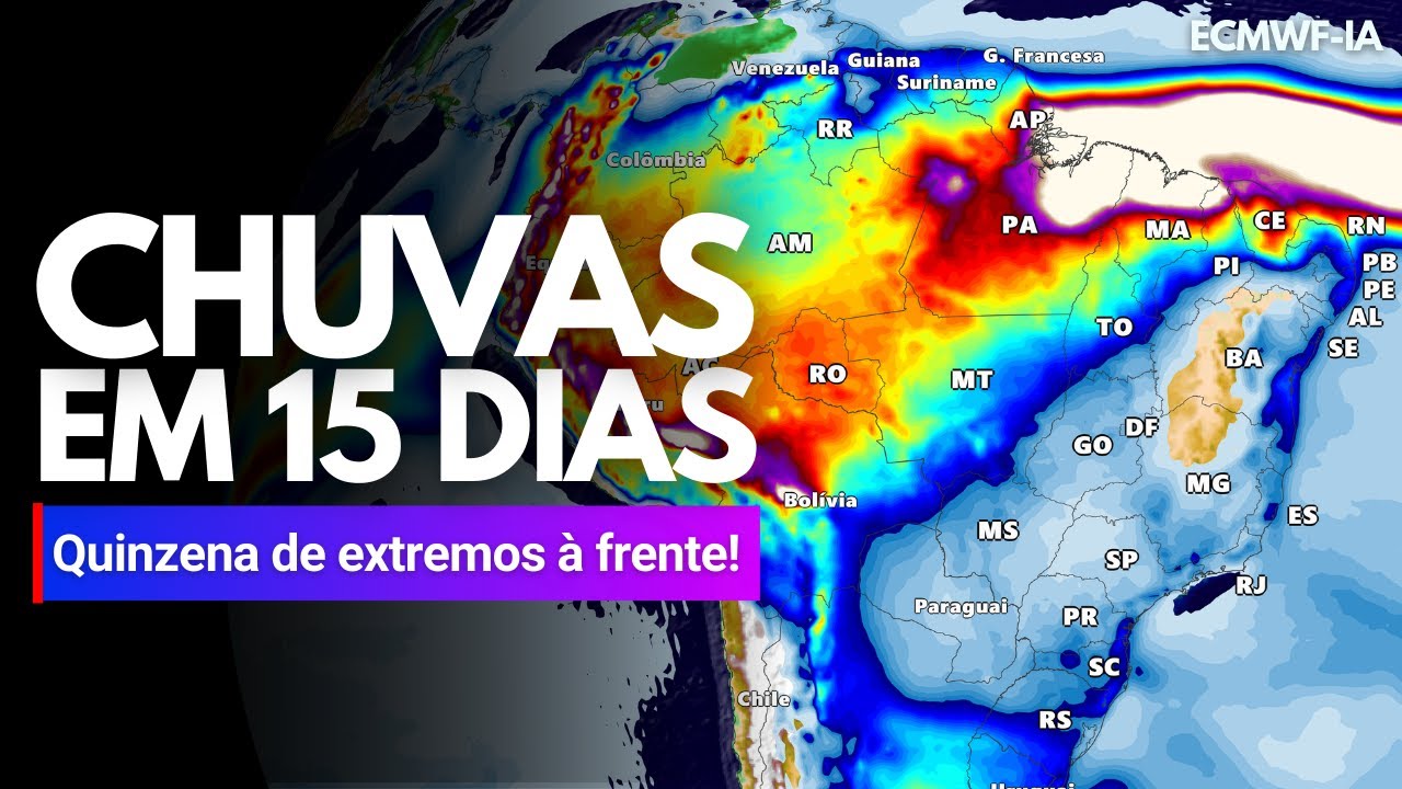 28/02/25 PREVISÃO DA 1º METADE DE MARÇO DE 2025: CHUVAS VOLUMOSAS NO NORTE E NORDESTE