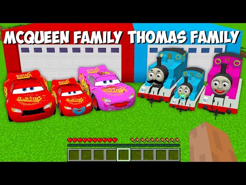 Lightning McQUEEN Family vs Thomas Train Family in MINECRAFT - Gameplay Movie