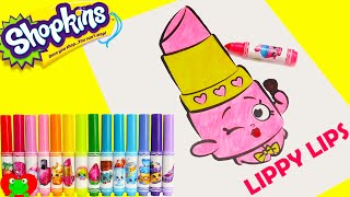 Shopkins Crayola Markers and Lippy Lips Coloring Page Toy Genie