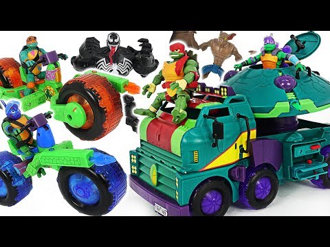 Rise of the Teenage Mutant Ninja Turtles transform Turtle Tank, Shell Hog motorcycle Go! #DuDuPopTOY