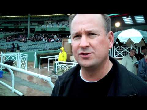 Marty Jones, John Harris, and Rafael Bejarano after the Monrovia Stakes (Gr. III)