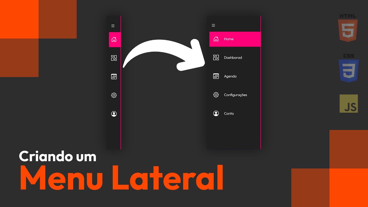 Como criar um menu lateral com HTML, CSS e JS - Parte 1/2
