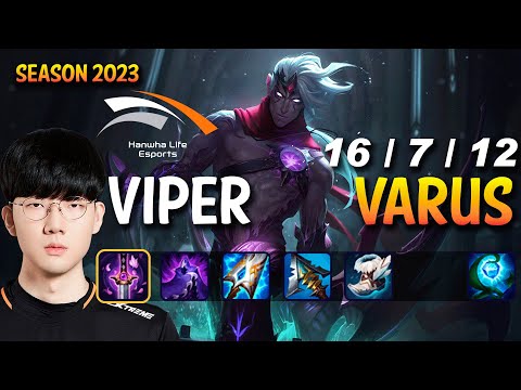 HLE Viper VARUS vs CAITLYN ADC - Patch 13.23 KR Ranked