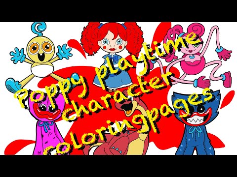 Poppy playtime chracter drawing / Mommy long legs / poppy doll / Huggy and Wuggy Coloringpages