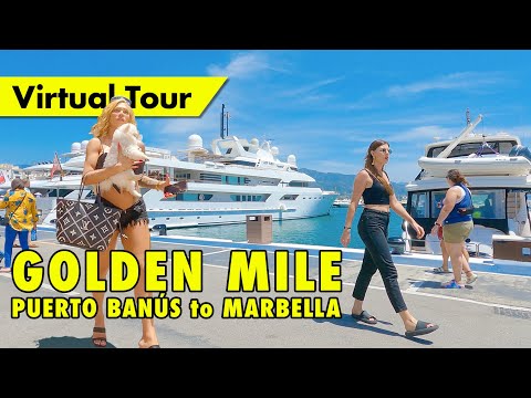 Marbella Golden Mile tour - Summer 2022 - Puerto Banús to Marbella immersive virtual bike ride