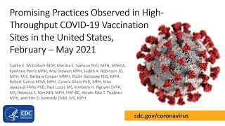AJPH Video Abstract: Promising Practices Observed in COVID-19 Vaccination Sites in the United States