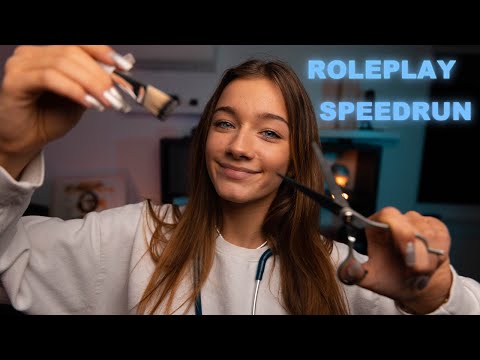 FAST ASMR - dentist, cranial nerve, eye checkup, make-op, lice check, ear cleaning & spa