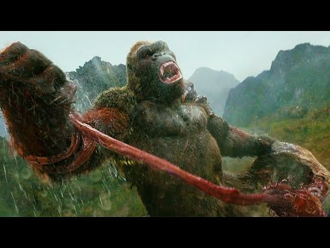 King Kong vs Skullcrawler - Cena Final da Luta - Kong: Skull Island (2017) Filme HD