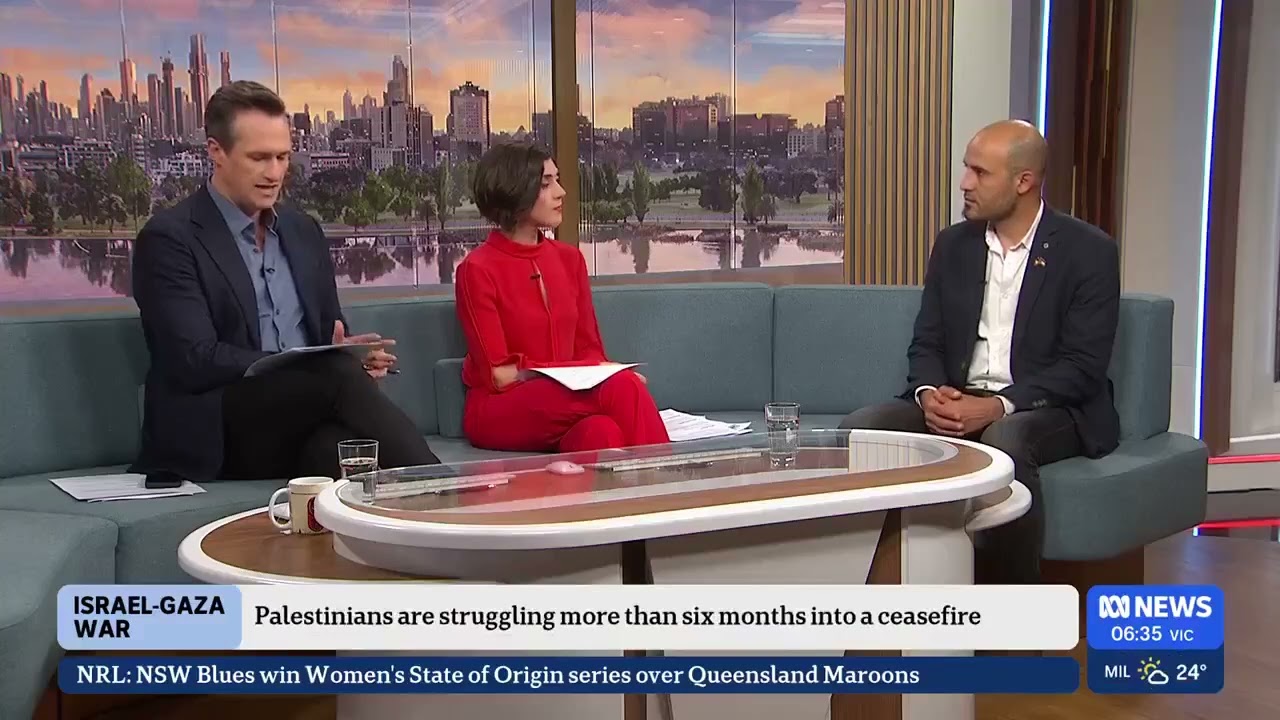 Jamil Sawalmeh from ActionAid Palestine on ABC News Breakfast TV