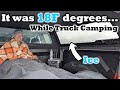 Surviving 18F Weather With A 12 Volt Blanket Staying WARM While Winter Truck Camping