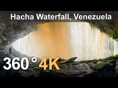 360°,canaima lagoon,venezuela. part ii. hacha waterfall. 4k aerial video i full documentary