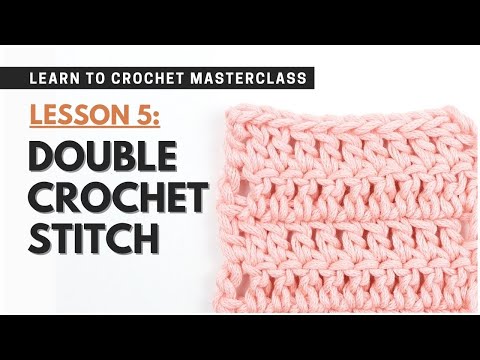 How to do DOUBLE CROCHET Stitch for Beginners (dc) | Crochet LESSON 5