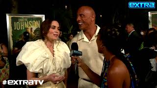 LOL! Emily Blunt & Dwayne Johnson Riff on Kevin Hart, Politics, and More at ‘Jungle Cruise’ Premiere video