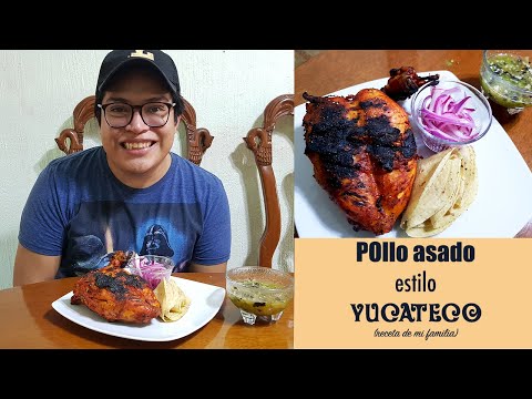 Pollo asado estilo Yucateco, receta familiar, paso a paso, Recado rojo + encurtido + chile habanero