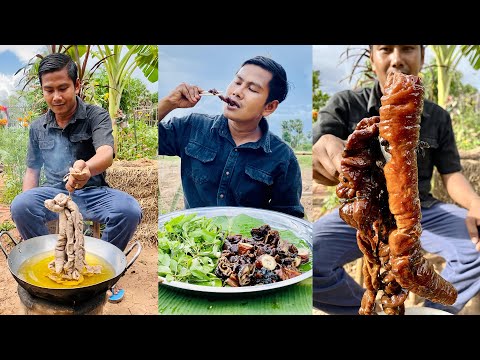 Braised Pork Intestines | Pork Intestines Recipe | Cook And Eat [ Cambodian Food Cooking ]