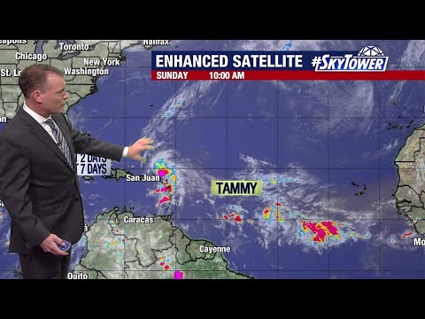 Hurricane Tammy bringing heavy rain and wind to Leeward Islands