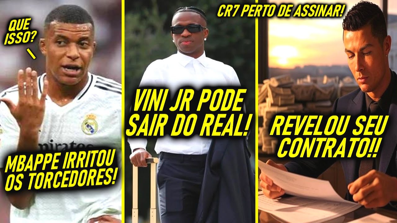 VINI JR de SAÍDA!? - GRANDES NOTÍCIAS pro BARÇA! - MBAPPE com PROBLEMAS! - VAZOU CONTRATO de CR7!