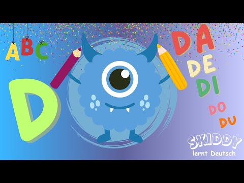 Learn Da, De, Di, Do, Du 📚 | Practice words & syllables with Skiddy | DAJUU German learning video