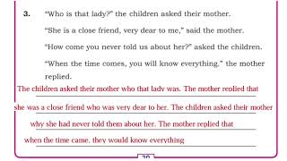 2nd PUC English workbook key answers. Reported speech. indirect speech.