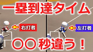「右打者」と「左打者」の一塁到達タイムを比較！【パワプロ2022】
