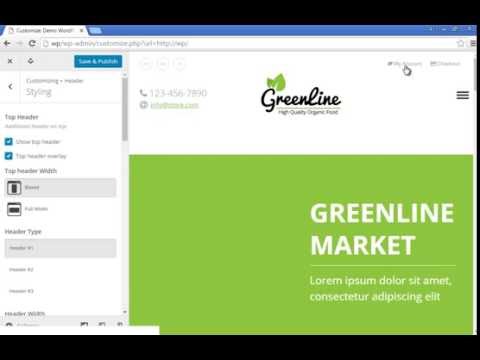 How to create a top header in GreenLine Wordpress theme
