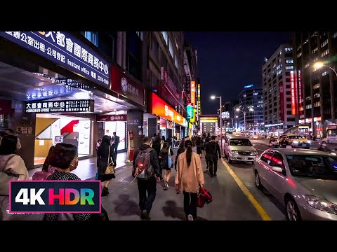 Taipei Walk-沿著南京東路散步(小巨蛋站⇢中山站)Walk along Nanjing E. Rd. during off hours｜4K HDR