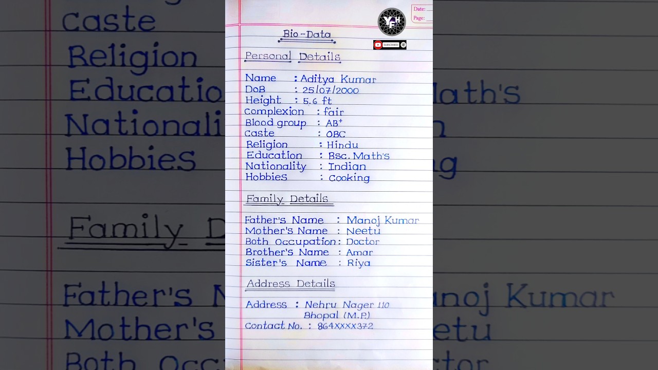 Biodata | How to make Biodata for marriage | Marriage Biodata | Biodata format |