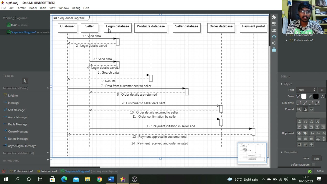 Experiment 5 : Sequence diagram