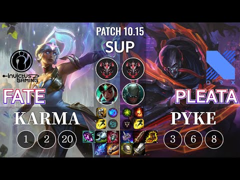 IG Fate Karma vs DRX Pleata Pyke Sup - KR Patch 10.15