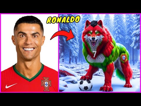 Football Players As WOLF 💁‍♂️➡️ 🦊 Guess Football Player by his BODY, HAIR, SONG❓Ronaldo, Messi