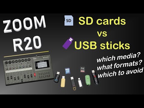 ZOOM R20 with SD cards vs flash drives - formats, importing, storage size, and media to avoid