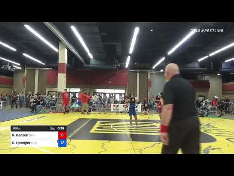 90 Lbs Quarterfinal - Kaydn Hansen, Maine Trappers Wrestling Club Vs Reana Spangler, Maize Wrestli