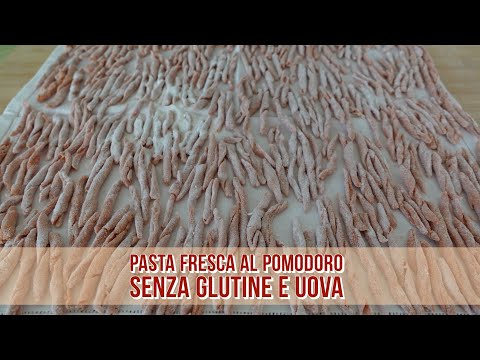PASTA FRESCA FATTA IN CASA SENZA GLUTINE E SENZA UOVA AL POMODORO -con Farine Naturali