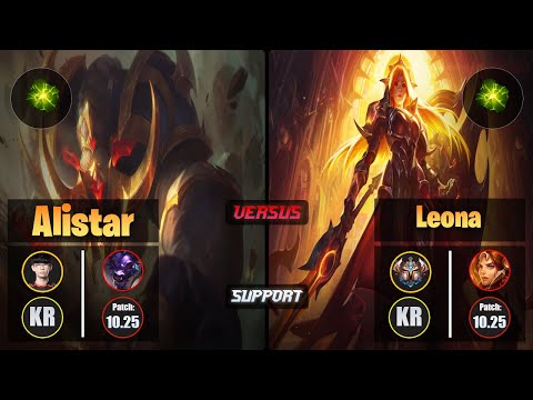 Irove ALISTAR (Support) [Aftershock] VS LEONA - Challenger KR Patch 10.25