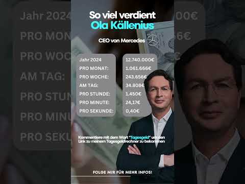 So viel verdient Ola Källenius #geldanlage #mercedes #vermögen