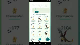 Evolving Shiny Charmander into Shiny Charizard in Pokemon Go