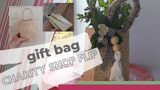 Charity shop flip | gift bag with floral charm detail