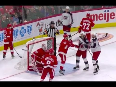 Jimmy Howard knocks down Anderson to the ground!! Epic Fight