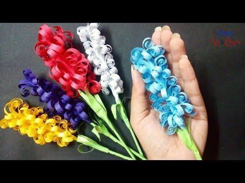 How To Make Pretty Paper Hyacinth Flower - DIY Paper Hyacinth - DIY Curly Paper Flowers