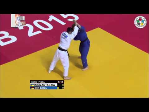 Judo Grand Prix Zagreb 2015 Final -66kg ZANTARAIA Georgii (UKR) vs. SEIDL Sebastian (GER)