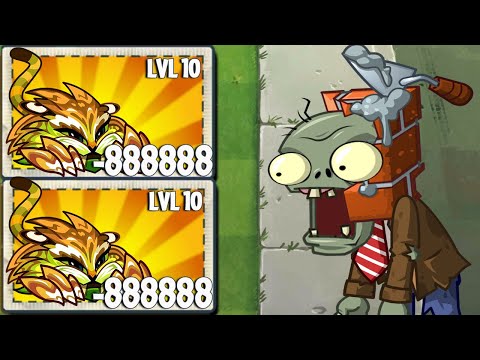 All Plants Max Level use 1 Power Up Vs 40 Conehead Zombie - Who is Best - PvZ 2 Gameplay
