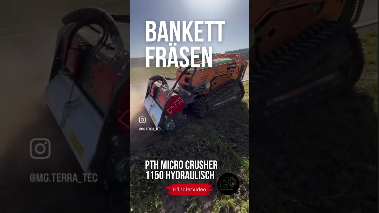 Fraisage d'accotement avec un bulldozer et le MicroCrusher de PTH