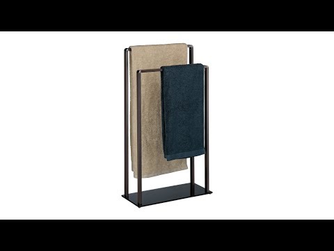 Porte-serviettes sur pied Marron - Verre - Métal - 45 x 80 x 20 cm