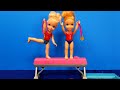 Gymnastics ! Elsa & Anna toddlers - competition - Barbie