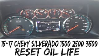 2014-2017 Chevy Silverado 1500 2500 3500 Reset OIL LIFE How To