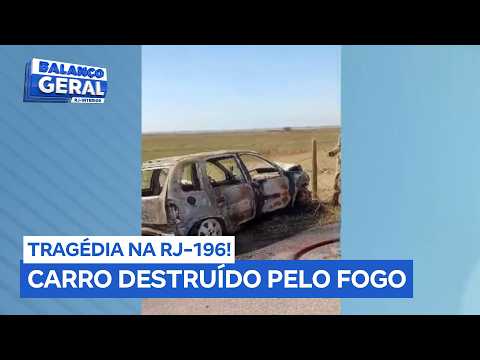 Tragédia na RJ-196: duas pessoas morrem carbonizadas e idosa fica ferida em Quissamã
